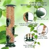ABXF-Metal Bird Feeder 6 Port Tube Feeder For Outdoors Heavy Duty Squirrel Proof With Metal Lid Easy Fill & Clean