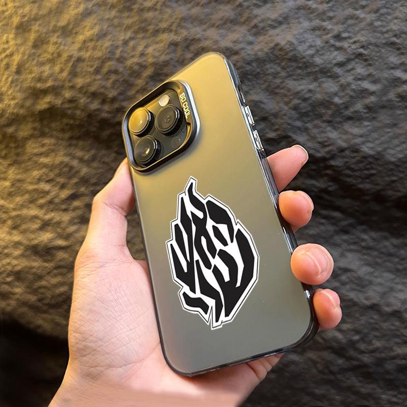 Fashion Black Flame Electroplate Silver IMD Phone Case For iPhone 11 12 13 14 15 16 Pro Max 7 8 Plus X XS Shockproof Back Cover