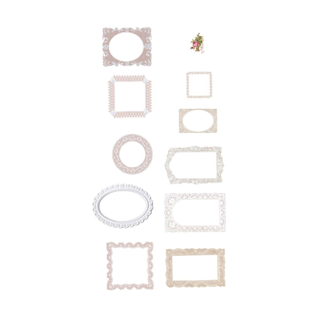 20 kusů Dekorační samolepky Retro zrcadlový rám PET nálepky pro DIY ruční práce Scrapbooking Foto