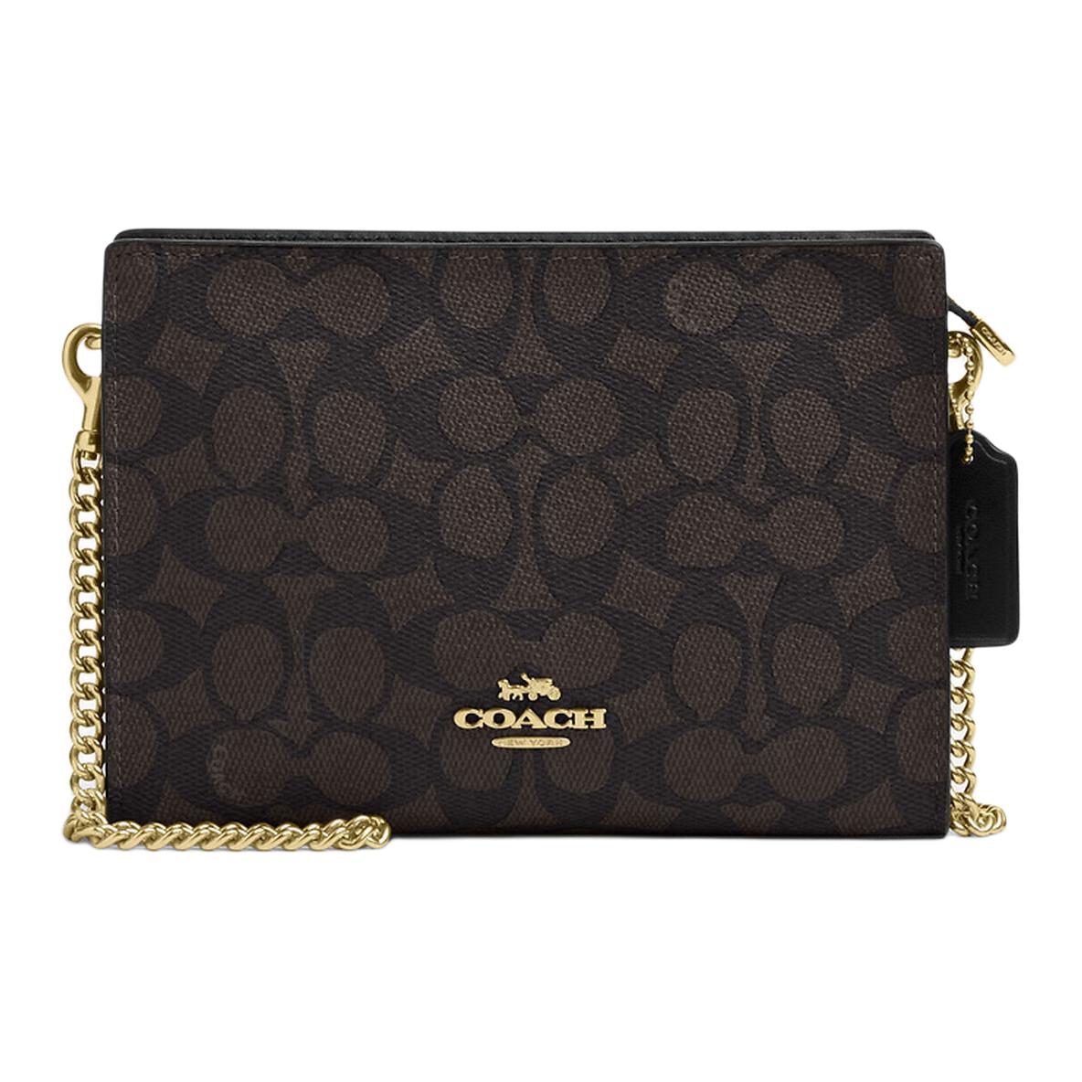 

Coach Signature Canvas 19 Logo Print Zipper Crossbody Bag Women Crossbody Bag Walnut Black CW204-IMXAQ Basic Set (Bag+Dust Bag)
