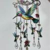 Crystal Pendants Bird Wind Chime Metal Suncatcher Wind Chime Hummingbird Wind Chime  Patio Decor