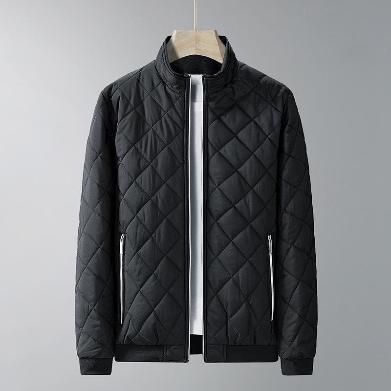 Men's Winter Men's Baseball Collar Feather Jung Cotton Jacket Fleece Thickened Trend Cotton Jacket Men's Jacket