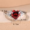 Trendy Red Purple White Zircon Love Heart Vintage CopperColor Wedding Bands Engagement Rings For Women Jewelry