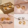 CARLIDANA Unique Geometric Flower Earrings Jewelry Gold Color Waterproof Non Tarnish Fashion Simple Minimalist Earring Women