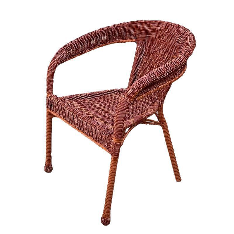 Reinforced Armchair with Backrest, Indoor Lounge Chair, Rattan Chair, Outdoor Chair, Rattan Woven Chair, Rattan Chair
