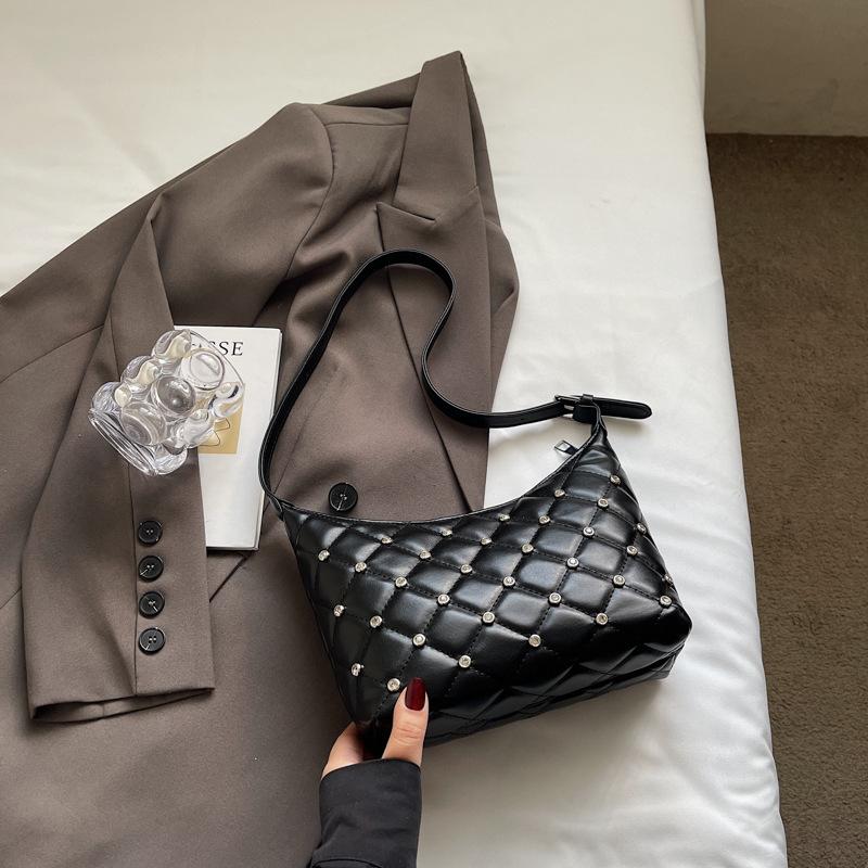 

Ретро ромбовидная маленькая ароматная сумка-мессенджер на цепочке через плечо, сумки с бриллиантами, высококачественная текстура, модные зарубежные сумки для женщин-коммутеров 21*10*15