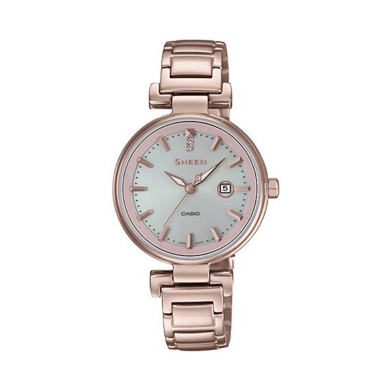 Casio Sheen Women s Stainless Steel Analog Quartz Watch SHS-4524CG-4A красный