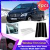 Door Window Trim Cover for Mercedes-Benz Vito Viano Valente W639 2004~2014 Carbon Fiber Chrome Sticker Pillar Posts Accessories
