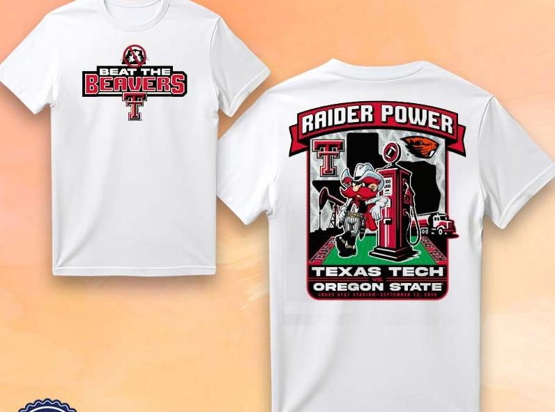 Texas Tech vs Oregon State Raider Power Energy Gameday 20 T-Shirt shirt XL