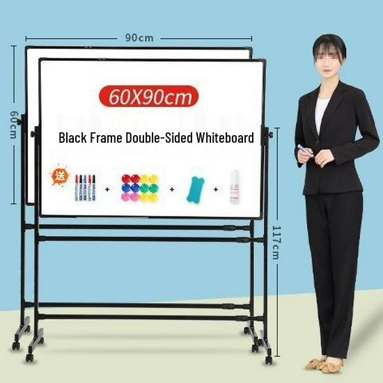 Large Double-Sided Mobile Magnetic Whiteboard for Home or Office