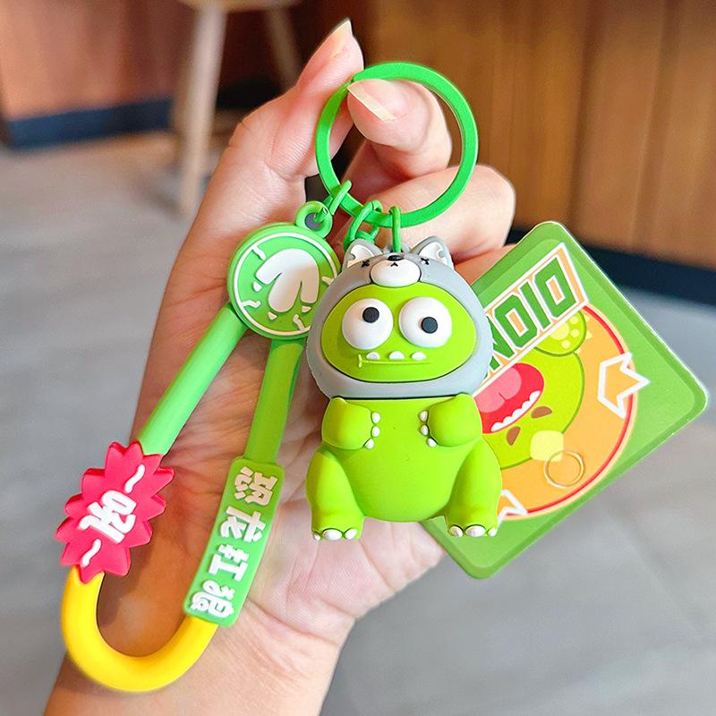 Dinosaur Anti-Wolf Keychain Cartoon Creative Schoolbag Pendant Men S Personalized Car Key Chain Pendant Simple
