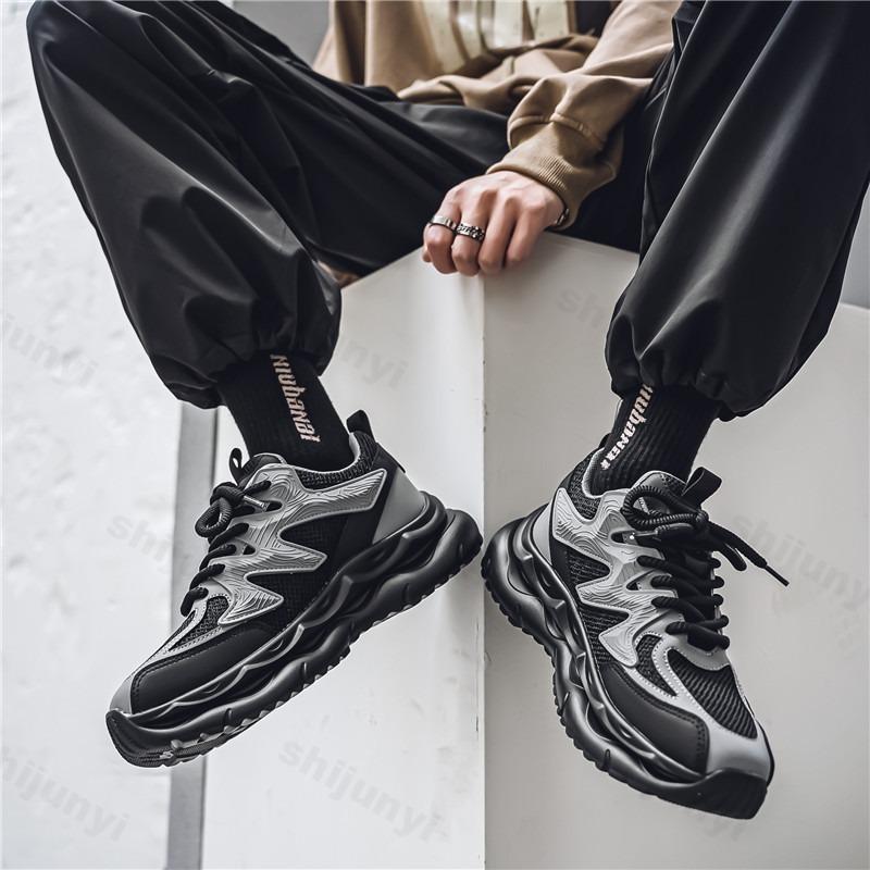 Fashion 2025 Summer New Breathable Mesh Men's Sport Casual Shoes Thick Soled Fashion Trend Comfortable Height Increasing Chunky sneakers