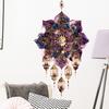 Lotus Mandala with Vintage Stars and Moon Wall Sticker Self-Adhesive Removable for Bedroom Living Room Entryway Home Decor