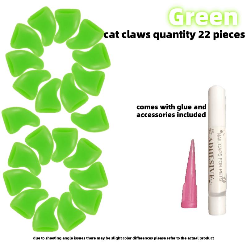 

20 шт. Шикарные колпачки для когтей питомцев против царапин для кошек - Прочный ПВХ, Неэлектрические, Модный набор аксессуаров для кошек L(7.5-10kg)20pcs