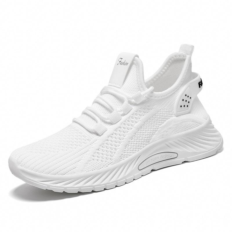 

Plus Size Breathable Fly Knit Women Shoes Soft Sole Shock Absorption Daily Casual Running Shoes 43