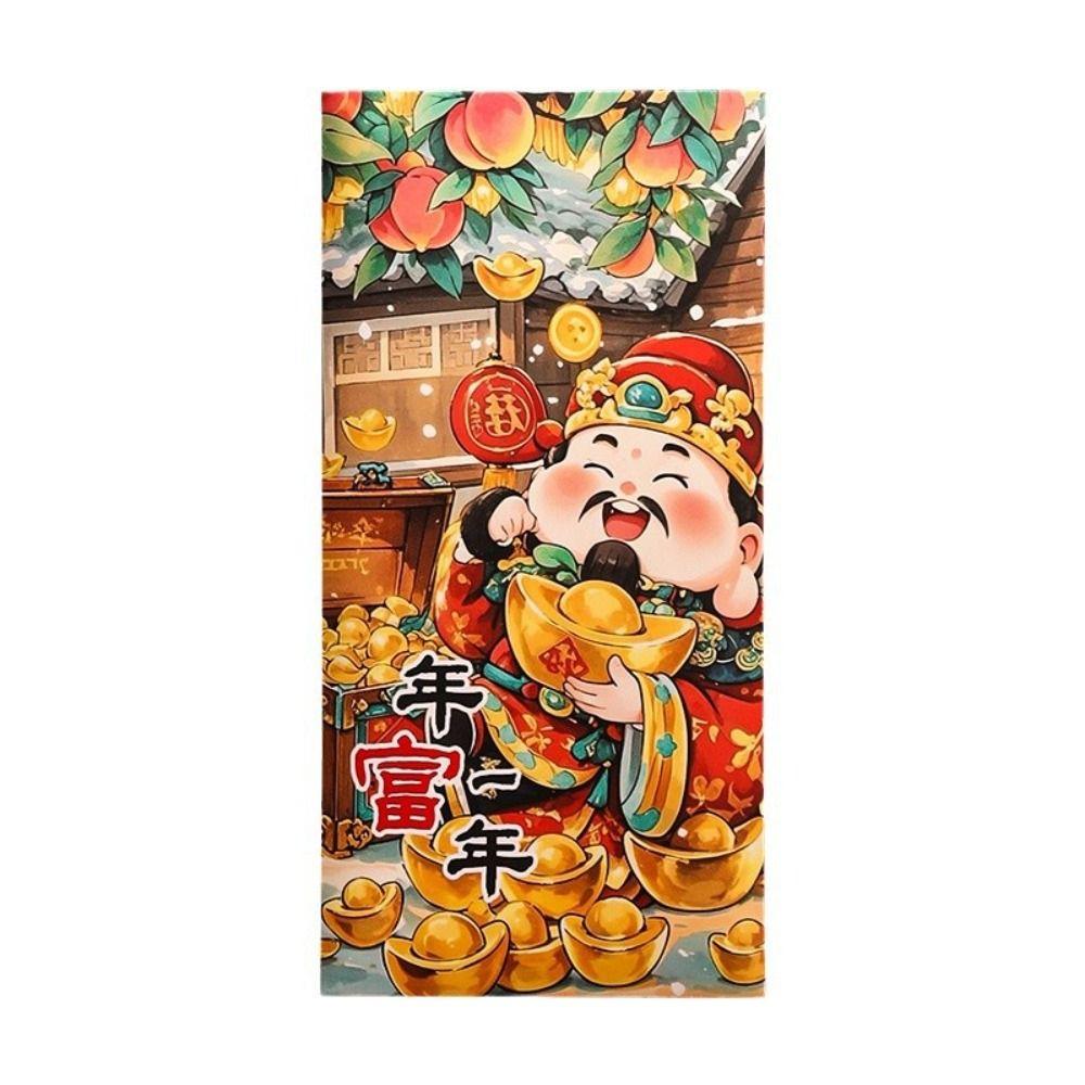 6pcs Traditional New Year Red Envelopes Cartoon Lucky Money Packets  Spring Festival Supplies