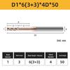 55° 4-Flute Carbide Coated Steel Flat-Bottom Deep-Groove CNC Milling Cutter with Blade Length and Clearance Combo