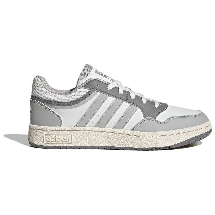 Adidas Neo Hoops 3.0 Round Toe Lace-Up Shock Absorbing Durable Low-Top Basketball Shoes Unisex Sneakers White Gray IE8005