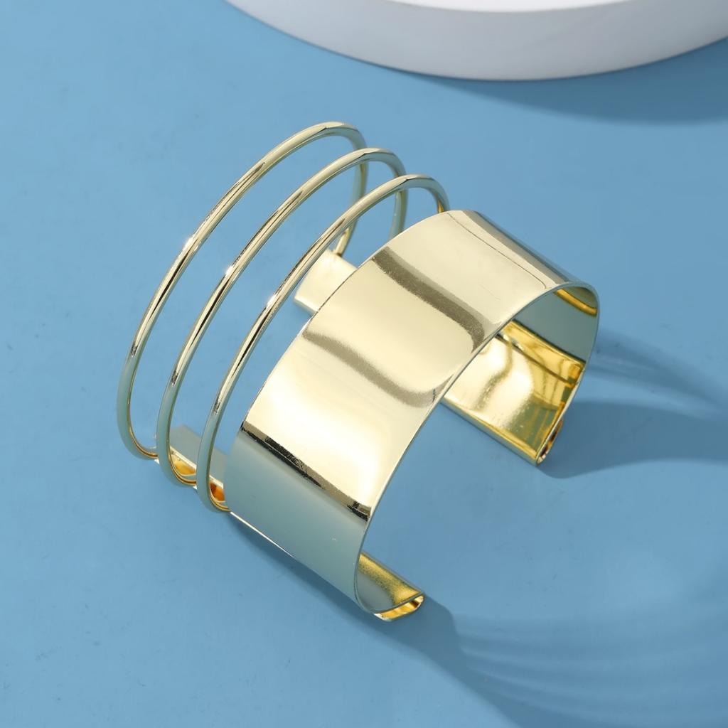 Wind Personality Exaggerated Large Area Smooth Surface Bracelet Bohemian Style Multi-layer Alloy Bracelet Women's Bracelet