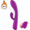 G Spot Vaginal Clitoris Rose Vibrator with Heating Dual Vibrator Sex Toy for Her Waterproof Rechargeable Dildo Vibrator