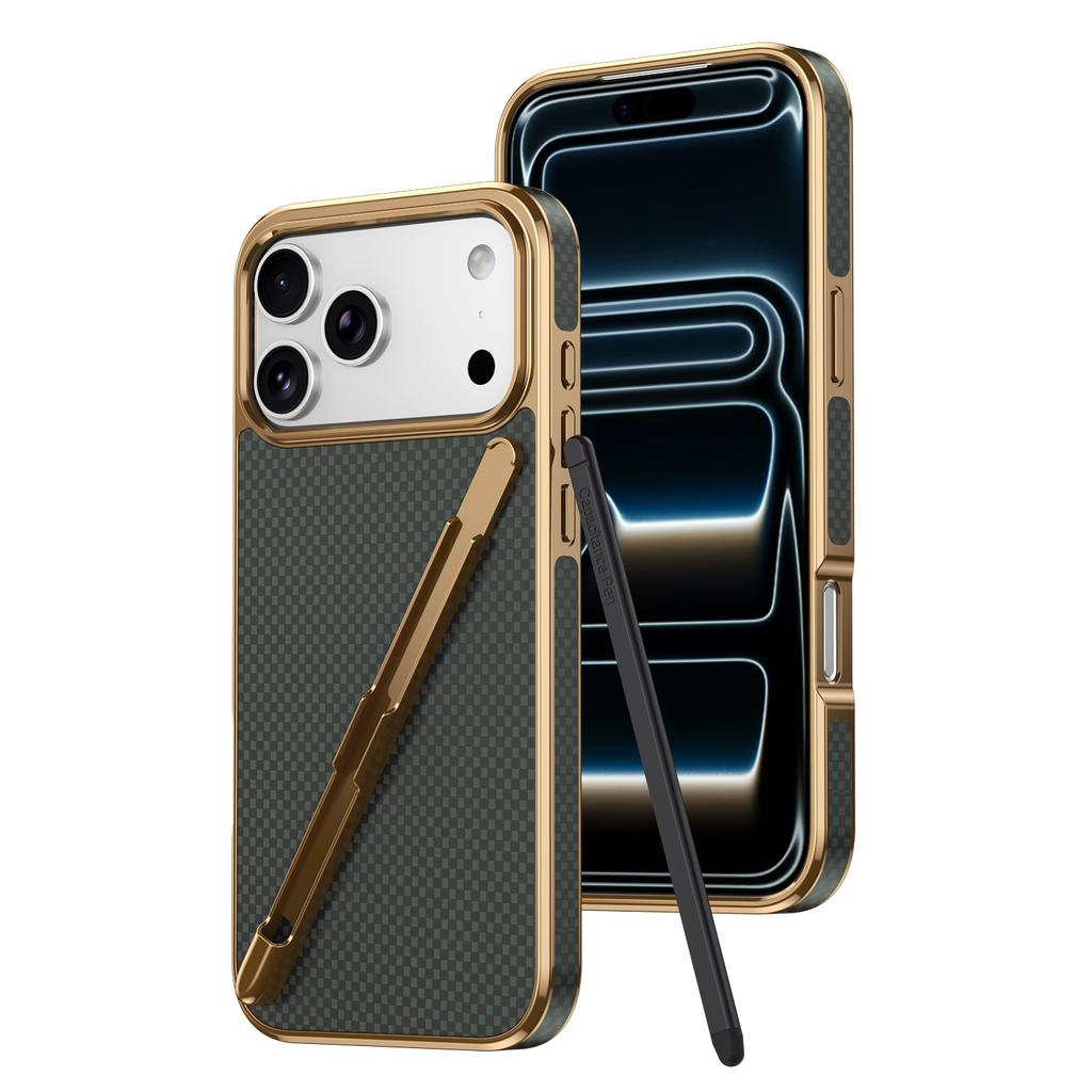 Side Paste Open Ralph Pattern, Suitable for iPhone17PROMAX Electroplated Mobile Phone Case, Apple 16 Pen Slot Integrated Case