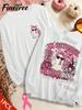 Cute Ghost Pumpkin Pink Ribbon Shirt October Breast Cancer Awareness Long Sleeve Top