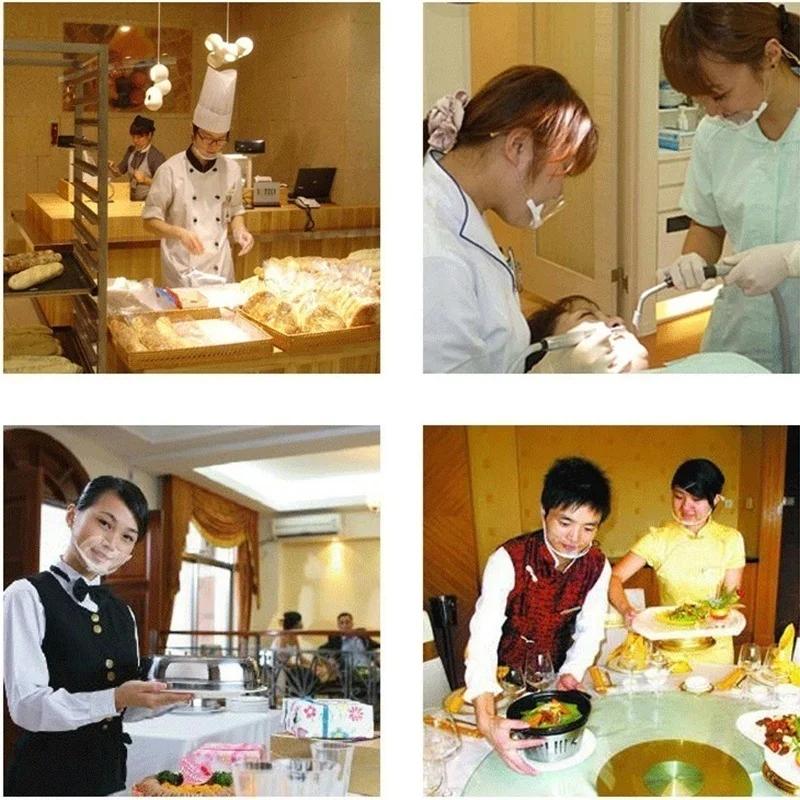 Kitchen Restaurant Transparent Masks Permanent Anti Fog Catering Food Hotel Plastic Masks Kitchen Tools