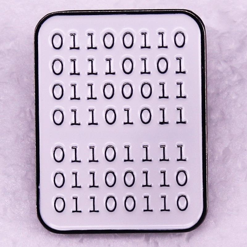 Binary Code Pin Badge Accessory