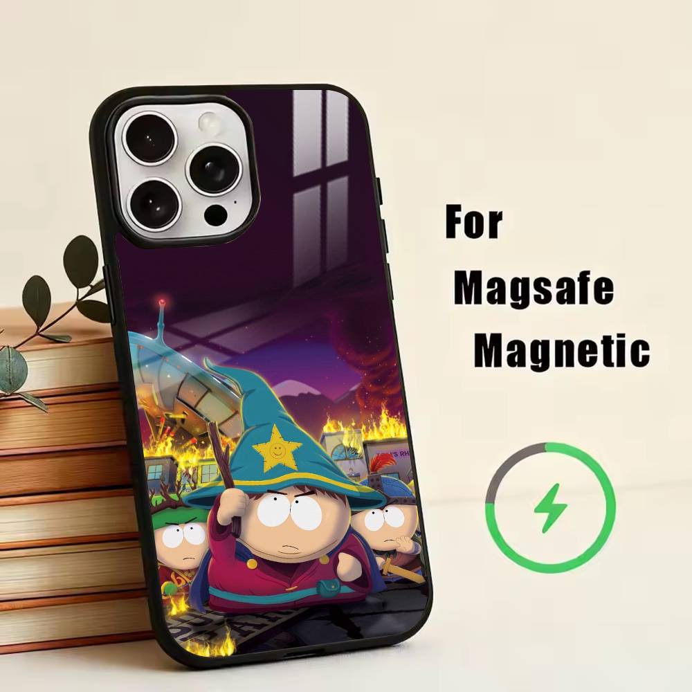 C-Cartoon S-Souths P-Park Phone Case For iPhone17,16,15,14,13,12,11 Plus,Pro Magnetic with Magsafe Wireless Charging