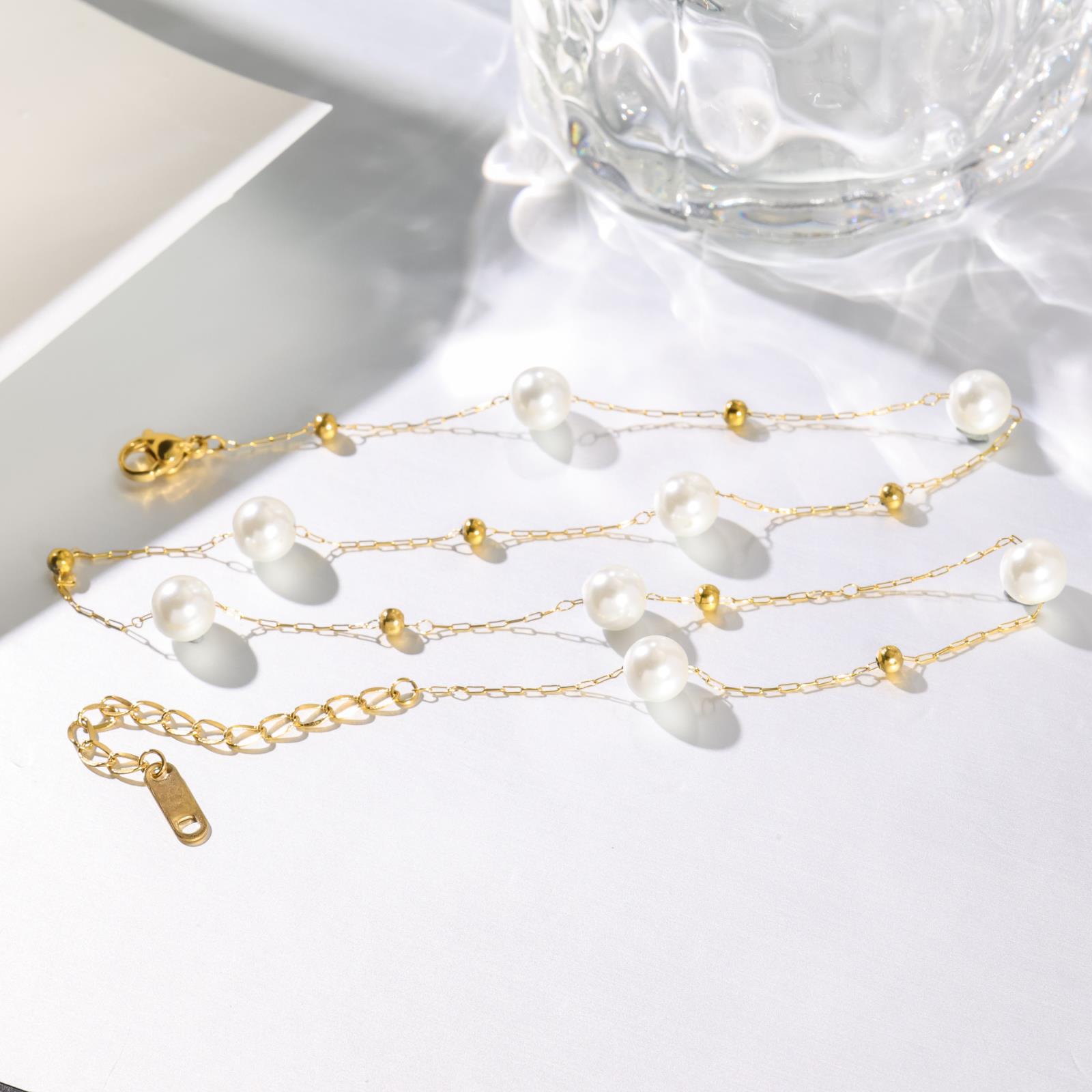 Summer Pearl Gypsy Necklace Titanium Steel Necklace Does Not Fade Temperament Super Immortal Necklace
