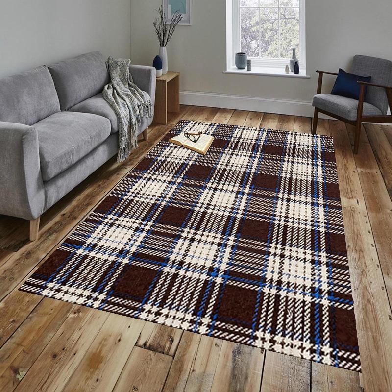 Plaid Pattern Pattern Area Rug, Office Carpet Indoor Outdoor Entrance Doormat, Non-Slip Soft And Comfortable, Living Room, C122041