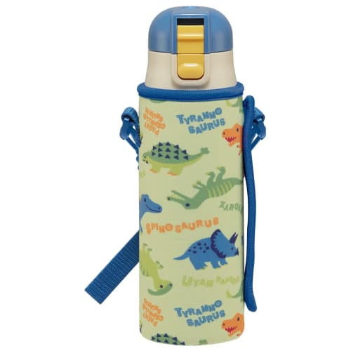 Skater Kids' Stainless Steel Water Bottle, 470ml, Direct Drinking, Dinosaur Design, Lightweight, Kid-Friendly Design for Boys, Includes Dedicated Cove