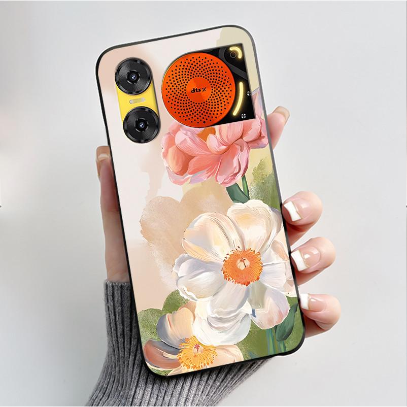 Printing Case For ZTE Nubia Music 2 Music2 Soft Silicone Black Shell For ZTE Nubia Music Z2353 Cover Cute Flower Cartoon Casing