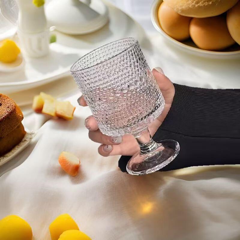 Vertical Stripe Glass Goblet