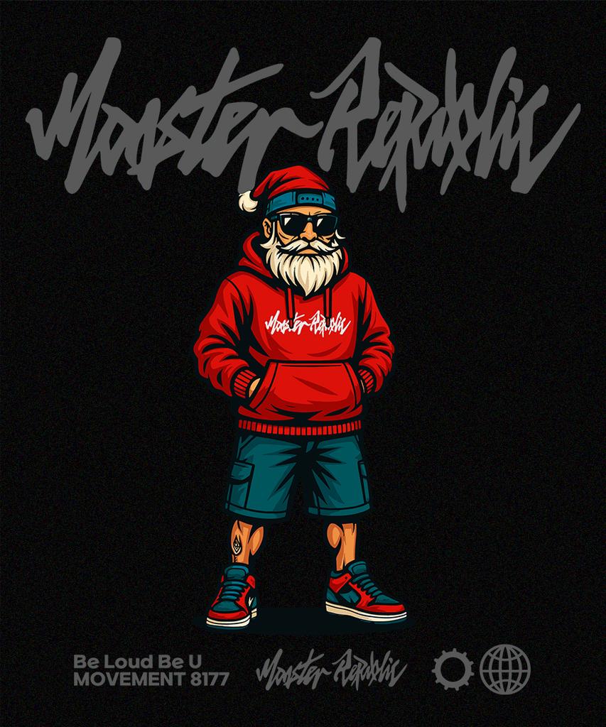 Street Santa Red Hoodie Black_8177