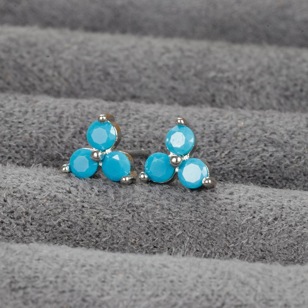 Korean Earrings Geometric Triangle Color Piercing Ear Stud Ximang Seller in Europe and America Mini Bone Studs Simple
