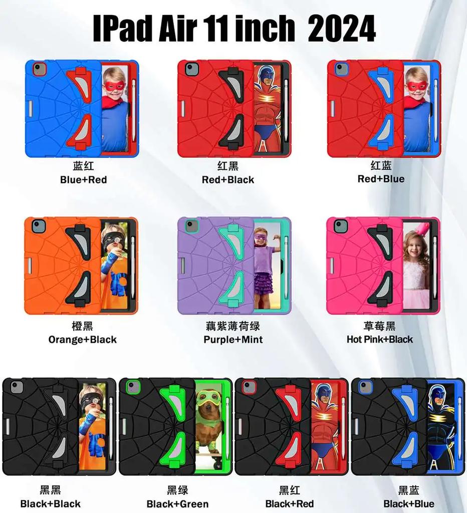 For Ipad Air 11 Inch 2024 M2 A2902 A2903 A2904 Case Kids Tablet Cover Silicone +PC Case for Apple iPad Air M2 11" 2024
