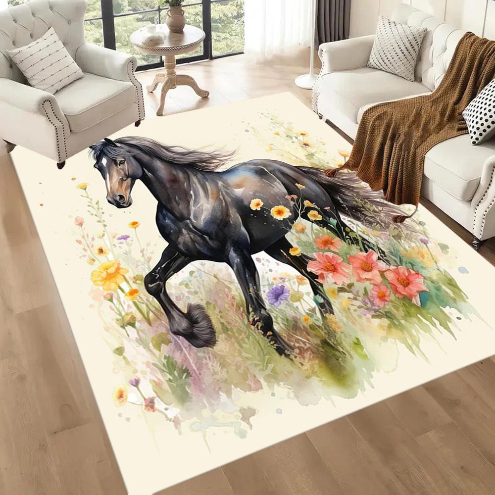 Horse Area Rug Perfect for Outdoor Entryway Bedrooms Decorate room Antislip Carpet Anime Office Decor Perfect Gift for Friends & Family