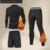 WEZHO Men's Winter Plush-Lined Quick-Dry Compression Fitness Running Set