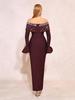 European and American Style Beaded Sequin One-Shoulder Bandage Evening Gown