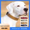 Adjustable PU Leather Pet Collar with Paw Print Design for Cats & Dogs