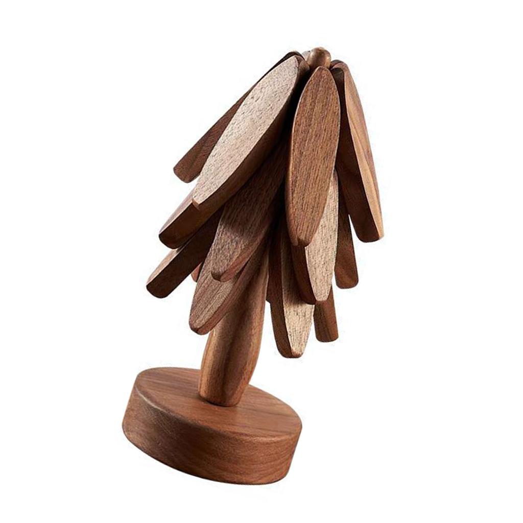 Heat Resistant Wood Trivet Mats Multipurpose Pots Holder and Coasters Hot Dishes Placemats Set Home Table Decoration