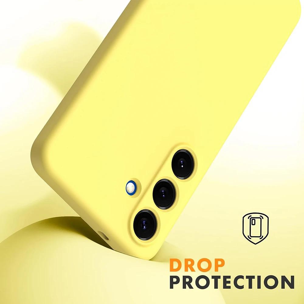 Liquid Silicone Case for SM Galaxy S25 S24 S21 FE S23 S22 Ultra Plus Shockproof Matte Candy Color Soft Cover Shell