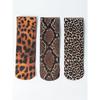 3 Pairs Leopard Large Flower Print Short Socks Summer Single Shoes Stockings High Elastic Comfortable Breathable Casual