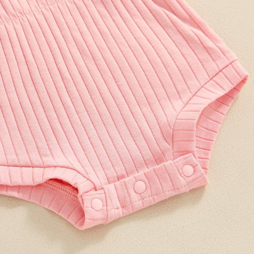 Ținută pentru fetiță nou-născută 3 6 9 12 18 luni Body solid cu mânecă scurtă cu gât roșu și cu bentiță cu fundă Haine de vară