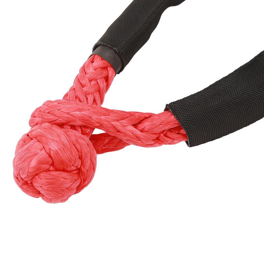 2Pcs Towing Soft Shackle 38000Lbs Breaking Force Tear Resistance Portable for Truck Large SUVs Offroad Vehicels Red