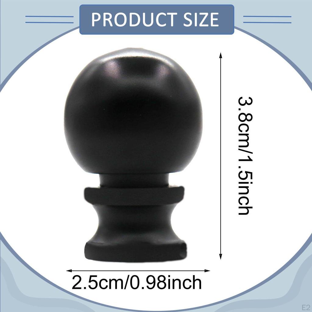 3 Lamp Finials with Thread, Replacement Metal Knob, Spherical Knob for DIY, Lampshade Nut,