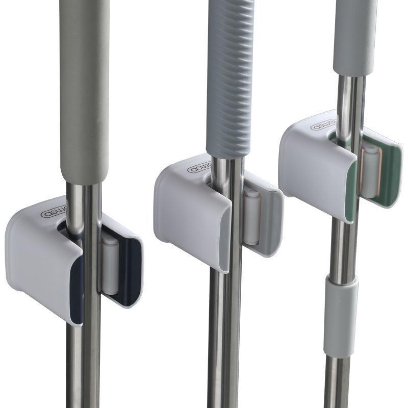 3PCS Broom Holders Wall-Mounted Mop Tool Organizer For Home Laundry Closet Bathroom No-Drill Installation 1 Slot Storage Rack