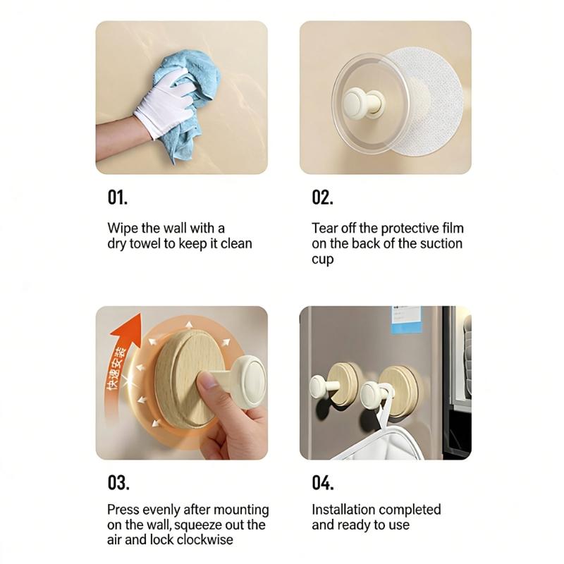 Suction Cup Hooks Wall Mounted Bathroom Clothes Hanger Kitchen Cabinet Door Hooks For Bathroom Tile Glass Surfaces