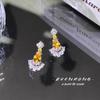 Gra High Jewelry Yellow Diamond Necklace Set Bridal Wedding Dress Set Chain Light Luxury Treasure Stud Earrings Pendant Women
